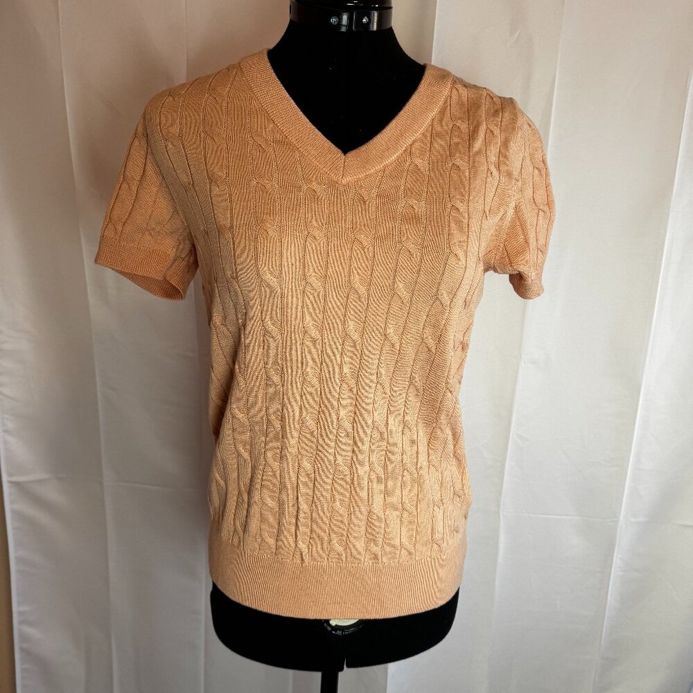 Summer Staple Lightweight Casual Knit Sweater Peach Small Arach&Cloz Wool Blend